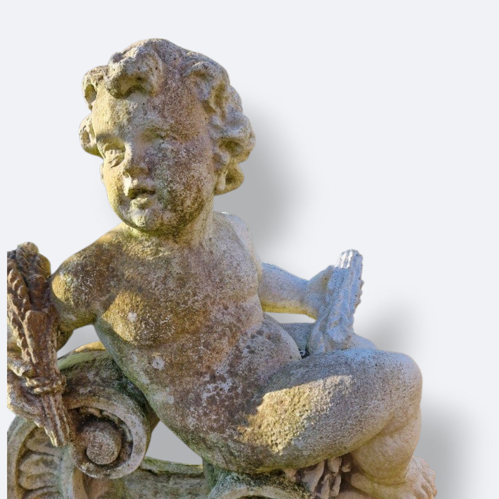 Angelot décoratif en pierre reconstituée – Décor de jardin