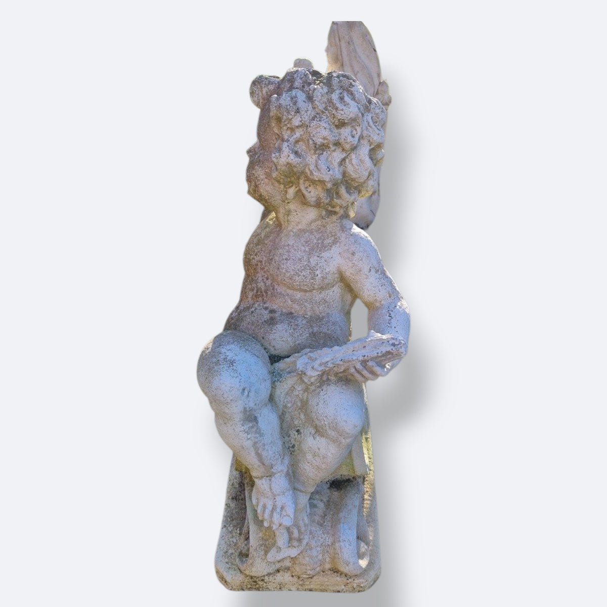 Angelot décoratif en pierre reconstituée – Décor de jardin