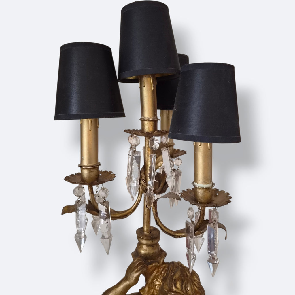 Lampe en bois doré XIXe