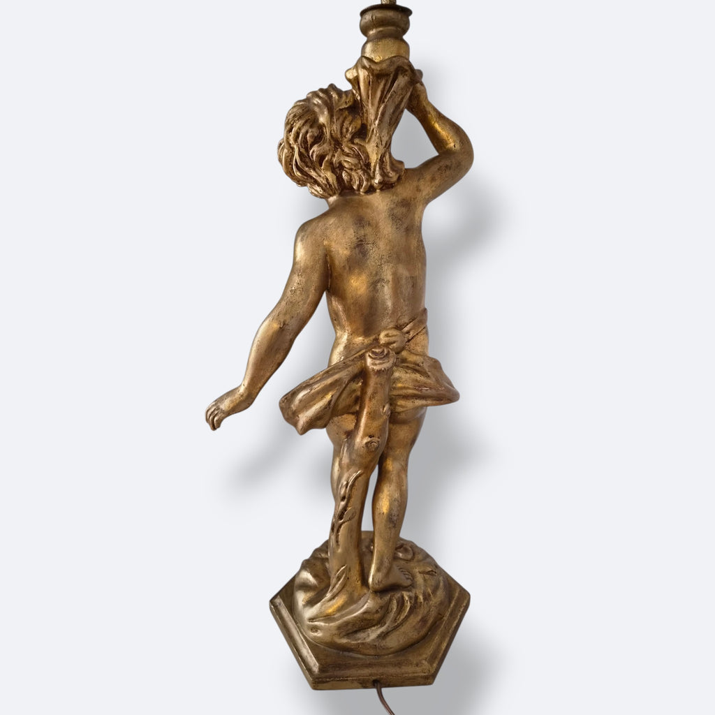 Lampe en bois doré XIXe