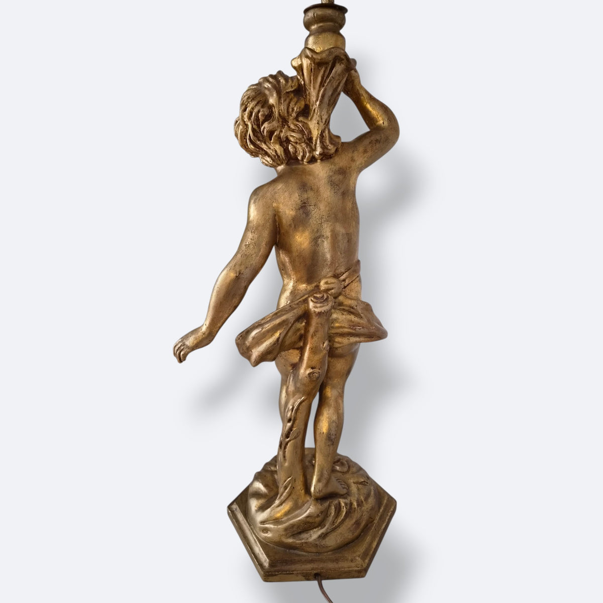 Lampe en bois doré XIXe